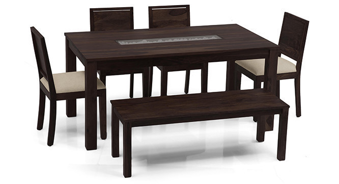  Bộ bàn ăn 6 người 4 ghế đẩu bọc đệm 1 ghế dài 