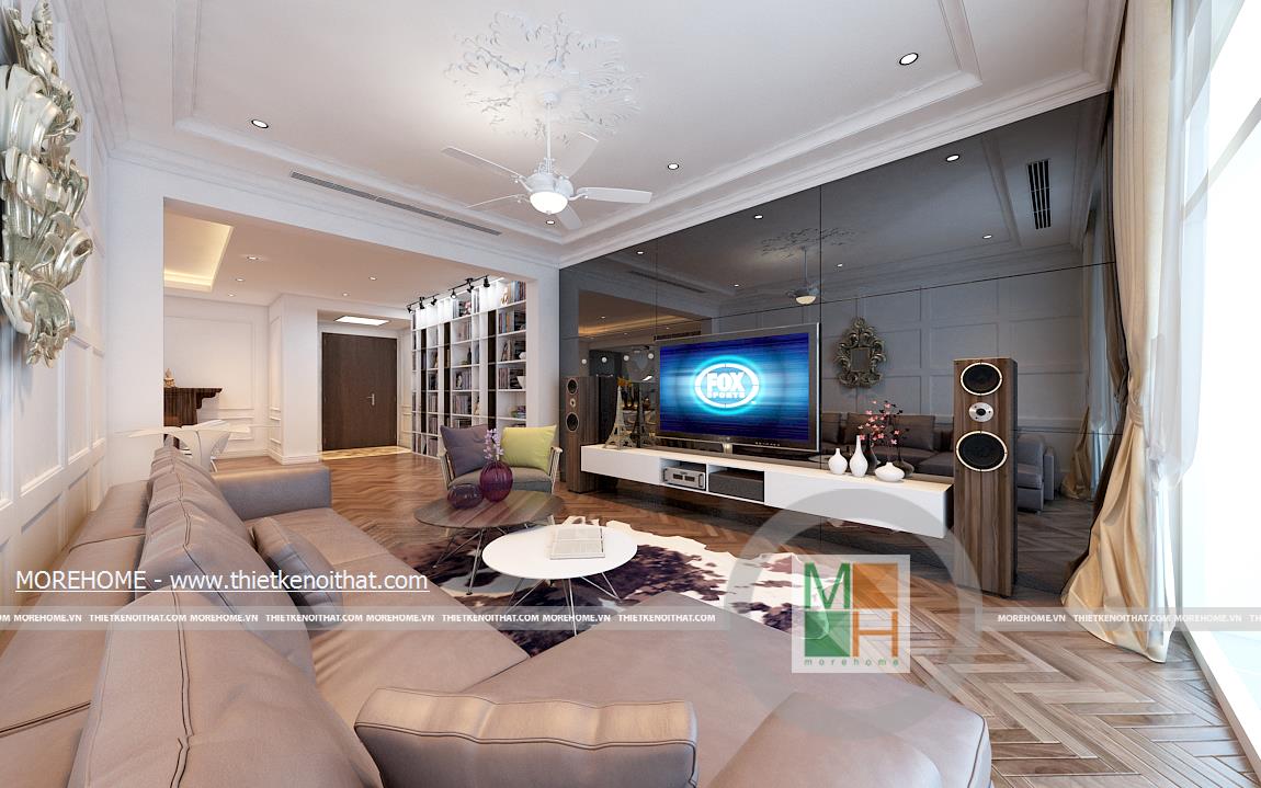 Morehome gợi ý cách phối màu nội thất sofa phòng khách đẹp