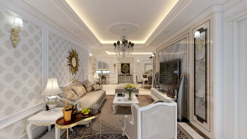 Thiết kế nội thất chung cư Flemington tại Thành phố Hồ Chí Minh - một trong những thiết kế ấn tượng và đẳng cấp mang đậm phong cách tân cổ điển sang trọng, quý phái Nội thất chung cư tân cổ điển đẹp