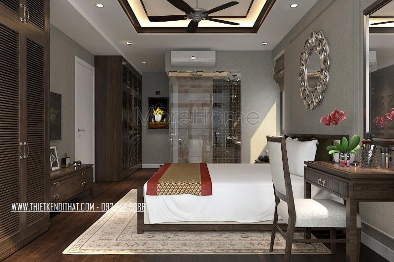 Thiết kế phòng ngủ theo phong cách truyền thống đơn giản thích hợp với lối sống hiện đại Mẫu nội thất chung cư đẹp