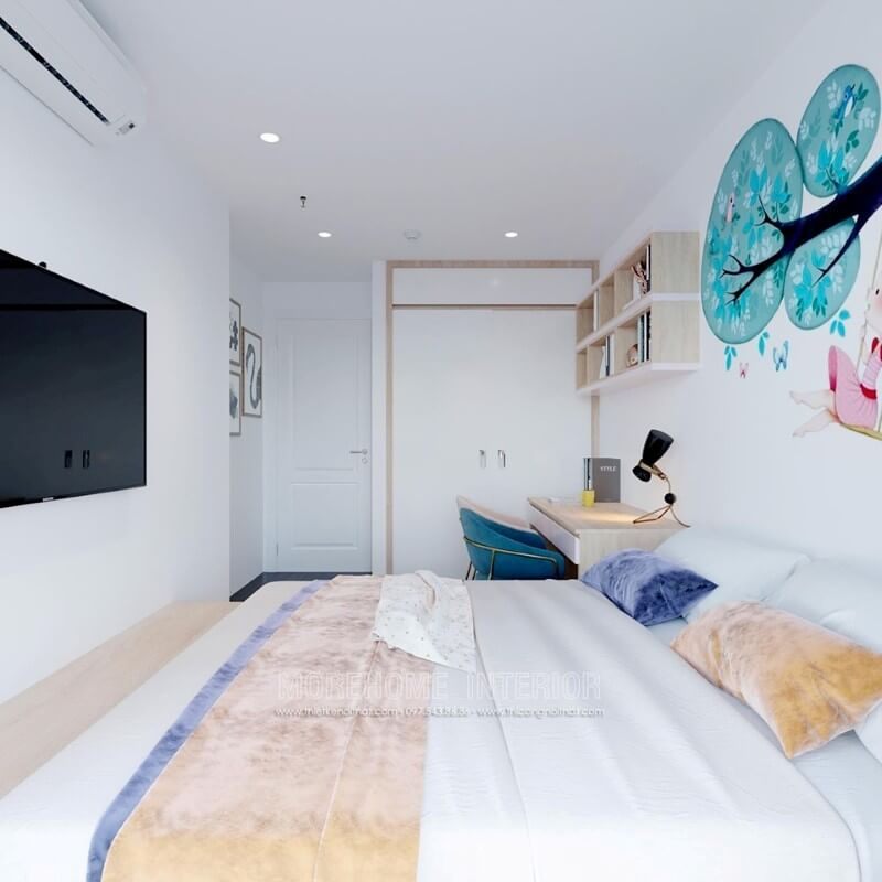 Thiết kế nội thất cho phòng ngủ của bé ở căn hộ cao cấp.